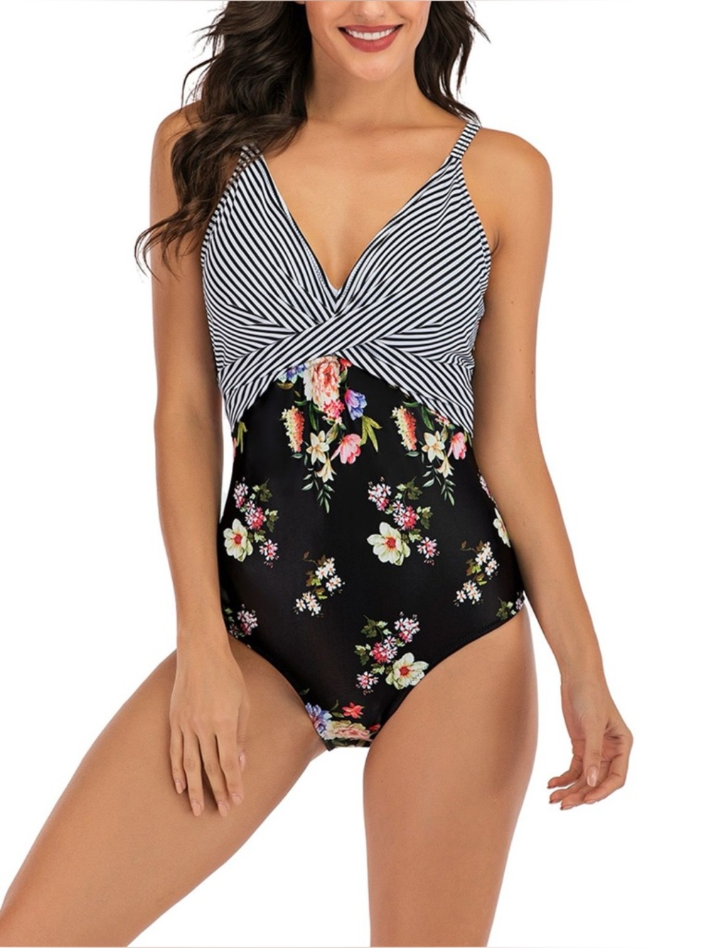 Mix print bathing suit
